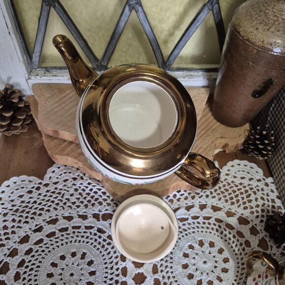 Wade England Tea Set - Bronze Copper - Teapot cream sugar - Mid-century Vintage - Picture 5 of 16